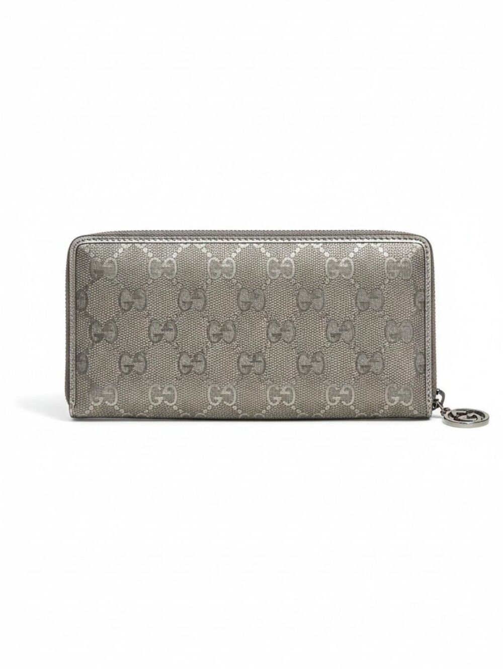 Gucci Guccissima Metallic Champagne Zip Around Wallet GG Monogram